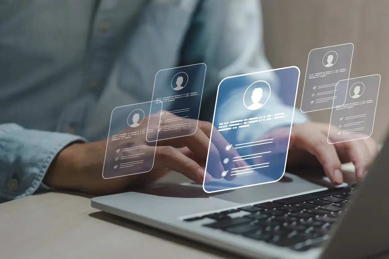 A number of non-descript internet profiles floating in the air