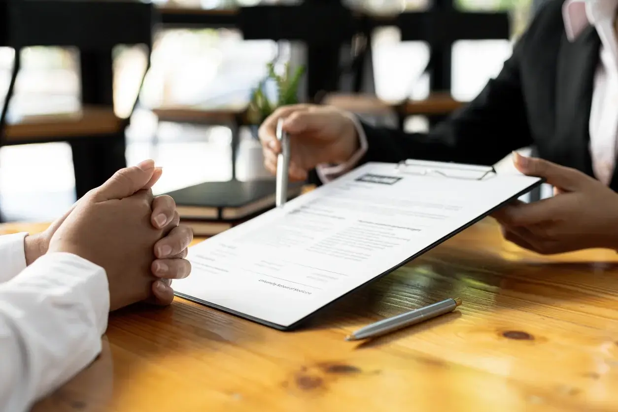 Hiring manager reviewing application