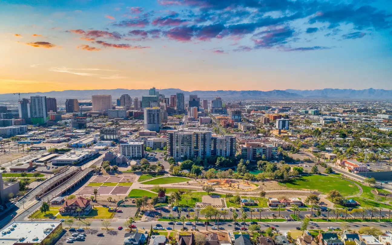 Aerial view of Phoenix, AZ