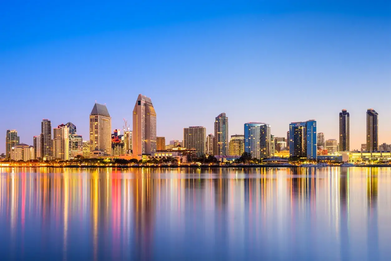 San Diego skyline at dusk